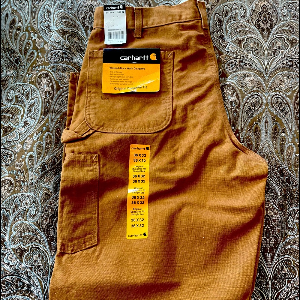 NWT Carhartt work dungarees.  Size is 36W x 32L.